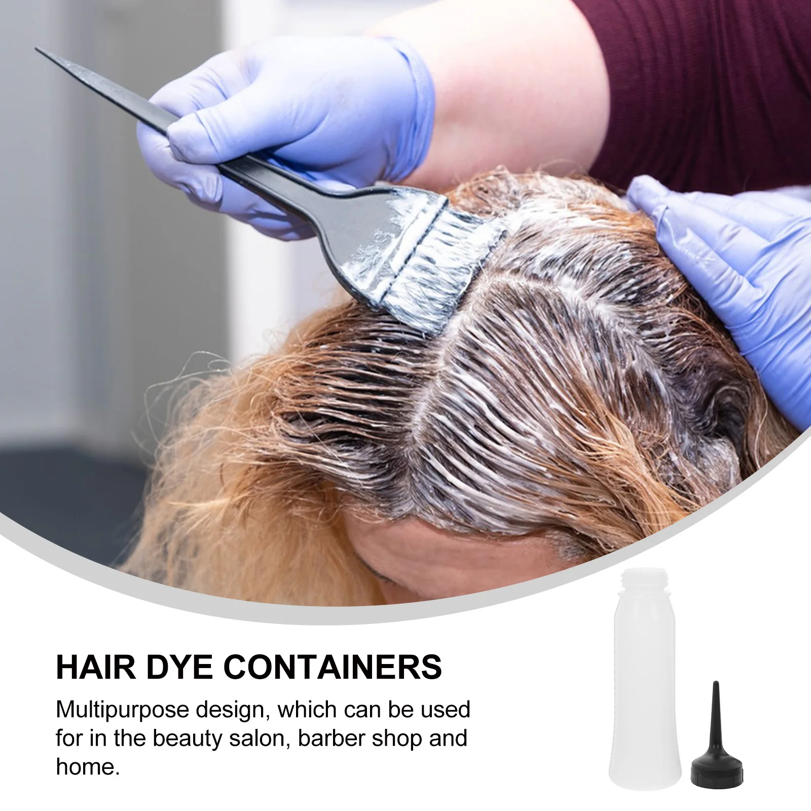 

3pcs Hairdressing Squeeze With Scale Salon Applicator Bottles For Hair Dye Shampoo Refillable Empty Fine Tip Lotion Bottles Hair