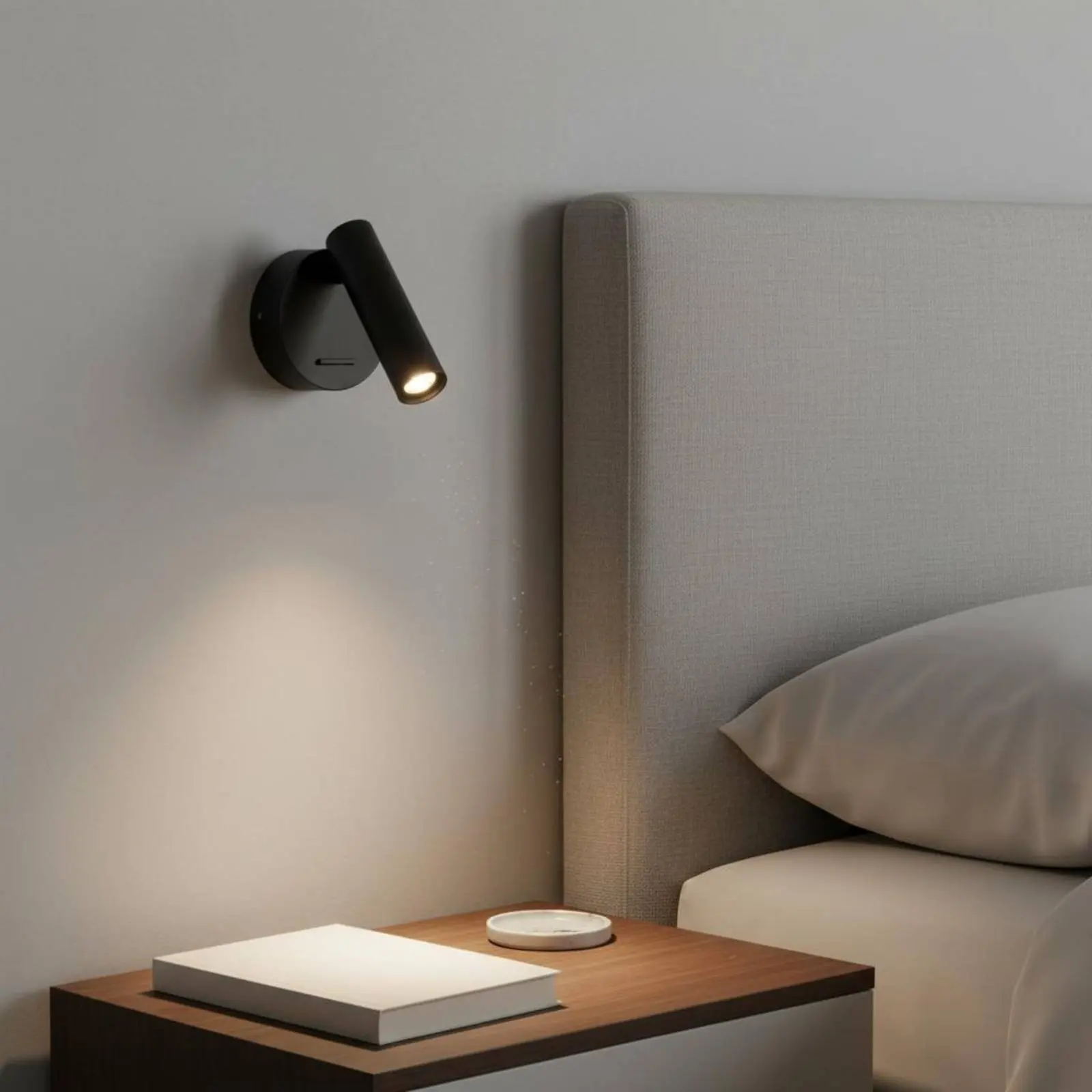 Modern Bedside Study Lamp Built-in Control Adjustable Bedside Study Light Rotatable Headboard Light Aluminum Frame for Bedroom