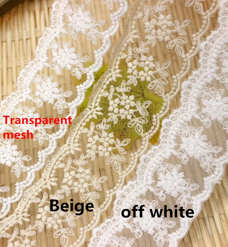 15 Yards/Lot ,DIY Hand Sewing Materials Accessories Lace Wide 4.5cm Cotton Embroidery.RS1365