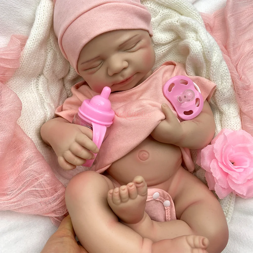 Boneca bebê reborn de silicone, de alta qualidade, 20 polegadas, menina/menino, ponderada, pintada à mão, boneca recém-nascida para cuidados e boneca terapêutica