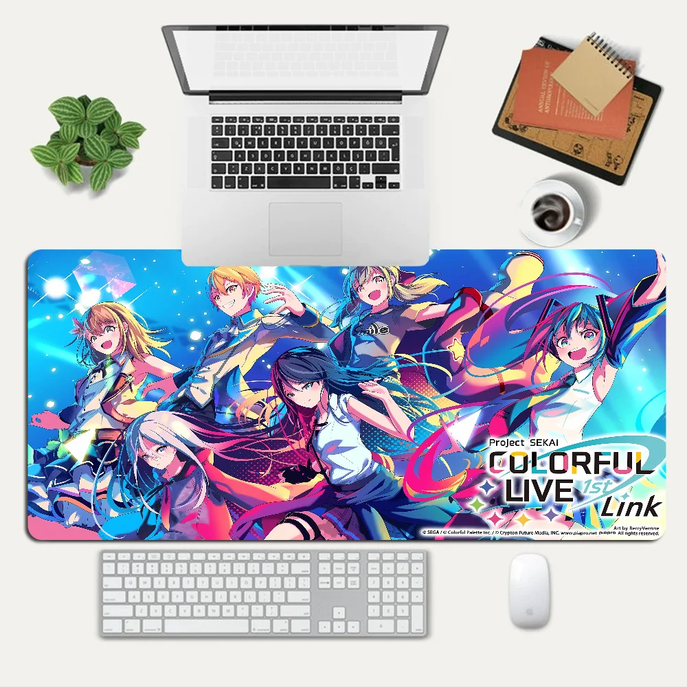 P-Project S-Sekai Mousepad Custom Skin Desktop Desk Mat Kawaii Gaming Accessories Students Writing Pad for PC Computer Table