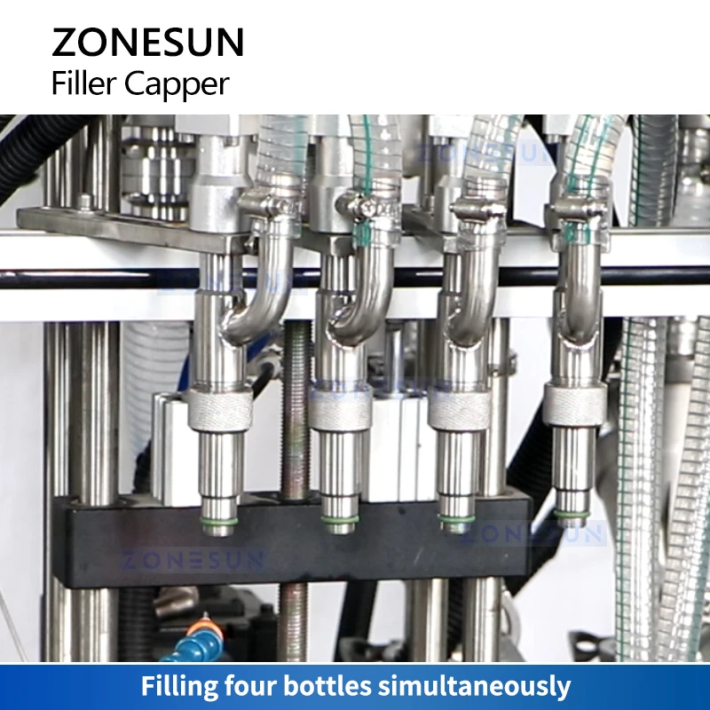 Zonesun ZS-FAL180F7 آلة تعبئة وتغطية عصير هلام جوز الهند معدات تعبئة وتغطية الزجاجات الأوتوماتيكية كابر المسمار