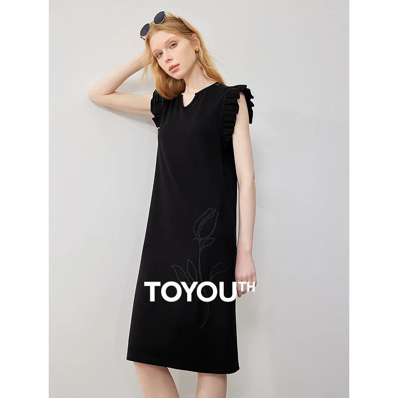 

Женское платье с вышивкой в виде Розы TOYOUTH, летнее приталенное платье с жилетом, новинка 2024