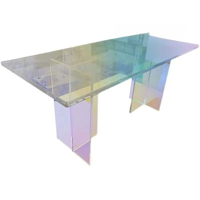 X-S Modern high-end acrylic desk home dining table colorful personalized conference table transparent desk