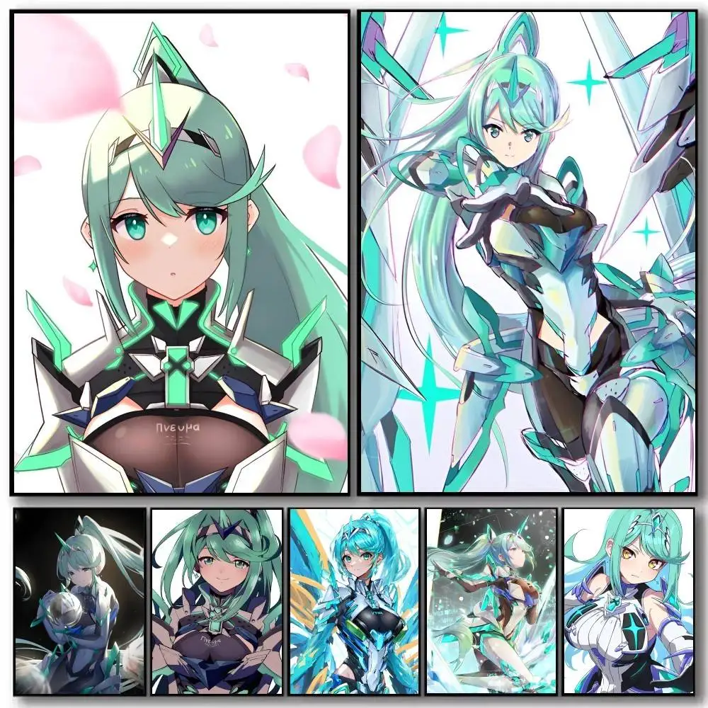 Póster adhesivo de Anime Xenoblade Chronicles 2 Pneuma, arte de pared impermeable impreso para sala de estar, dormitorio, decoración del hogar, 1 ud.