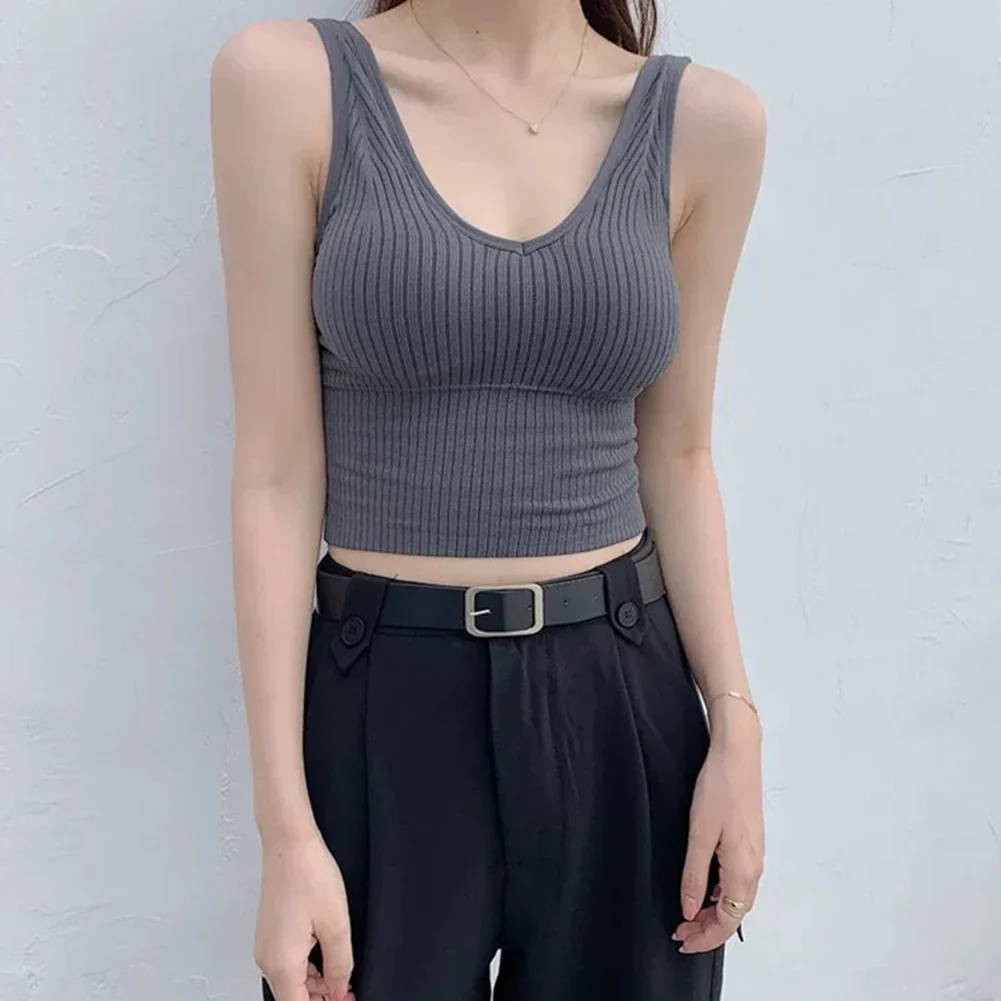 

Winter Fashion Womens V Neck Sling Breathable Sling Top Lingerie Sling Back Tank V-neck Design High Elasticity