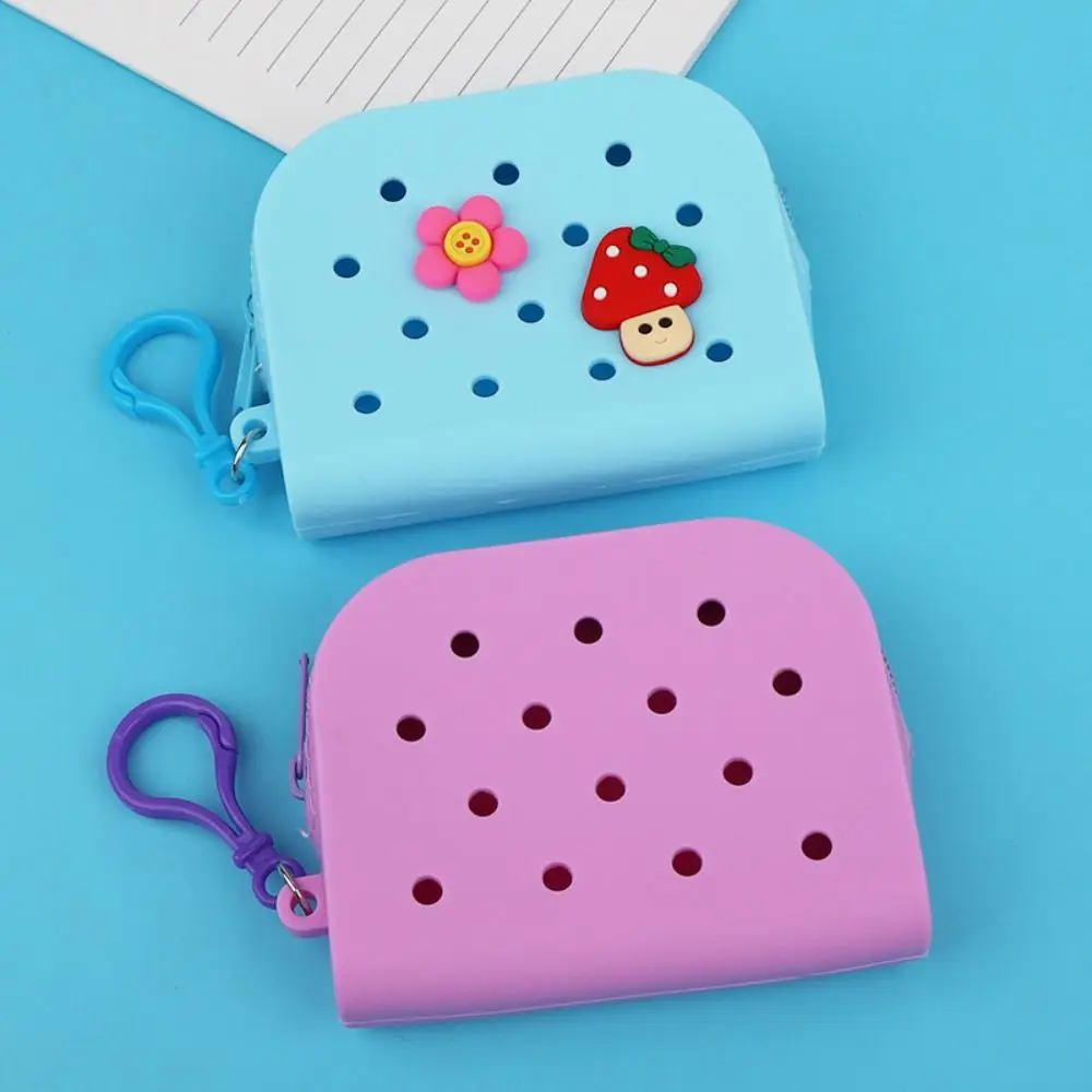 Cute Holes Coin Purse Silicone Zipper Card Holder Mini Change Pouch