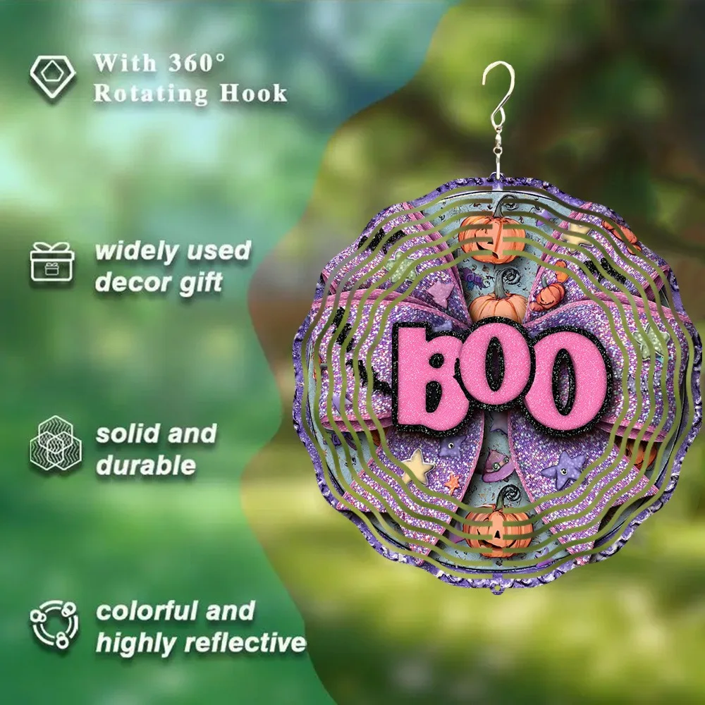 CIFBUY 3D Metal Wind Spinner Outdoor Yard Art Garden Decor Dynamic Kinetic Sculpture Hanging Ornament For Patio Balcony Lawn