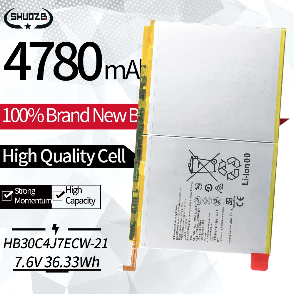 

NEW HB30C4J7ECW-21 Rechargeable Battery For HUAWEI 2ICP3/99/117 7.6V 36.33WH 4780MAH Li-ion laptop batteries