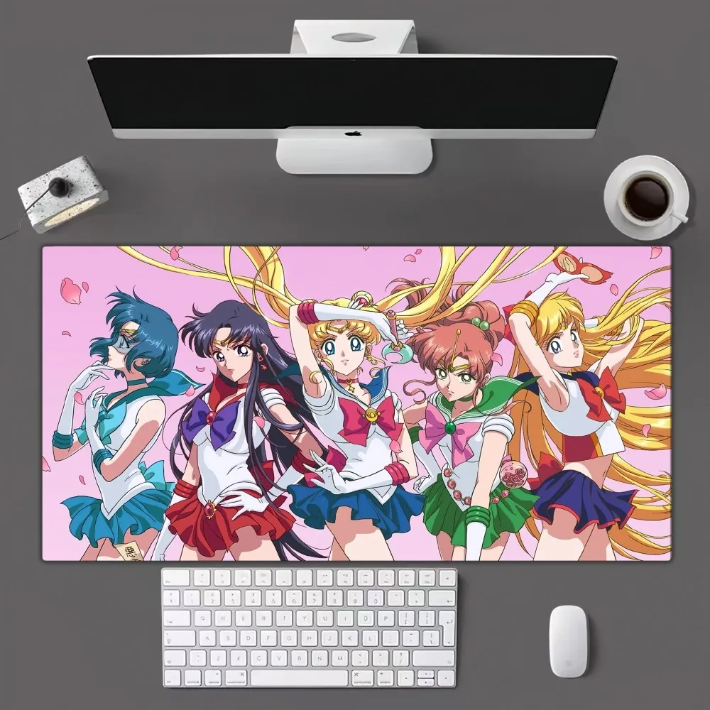 Imagem -03 - Bonito Bilibili Anime Mouse Pad S-sailor M-moon Gamer Mousepad Mouse Pad Escritório Tapete de Mesa Longa