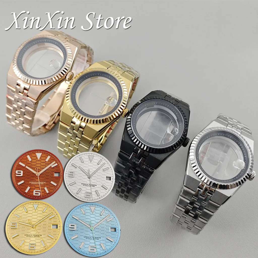 

Корпус NH35 40 мм с сапфировым стеклом, серебро, золото, черное розовое золото, корпус для часов NH34 NH35 NH36 NH38 Механизм для циферблата 28,5 мм