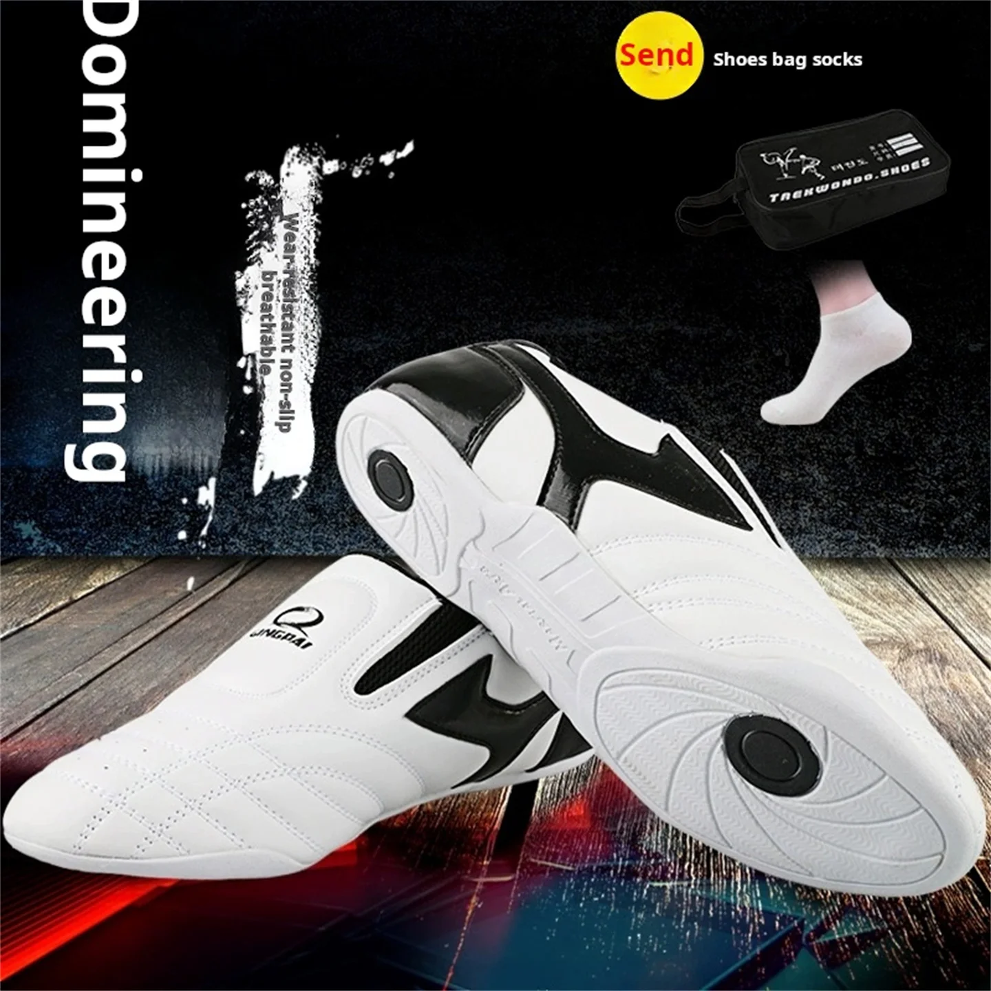 Soft Sole Professional Adult Children's Taekwondo Shoes Gymnasium Training Sneakers Breathable Widened Sanda Karate Shoes