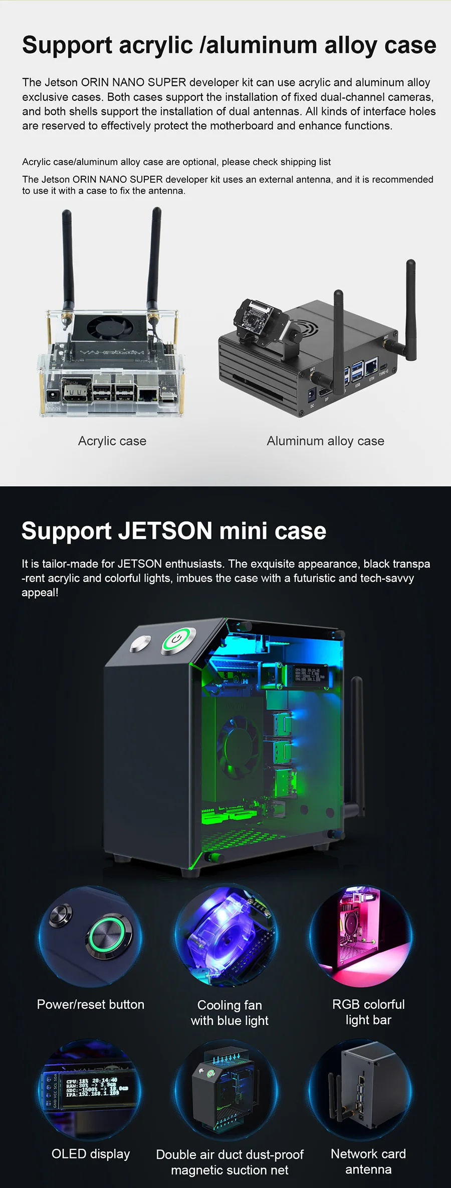 Jetson Orin NANO SUPER Entwickler-Kit Basierend auf Offiziellem Kernmodul Eingebettetes Entwicklungsboard für Python ROS KI Deep Learning – Detail 24