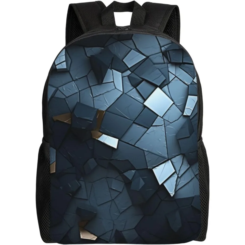 

Gray Mosaic Cute Backpack Waterproof Lightweight Laptop Backpack Shoulder Bag Casual Daypack For Women Men