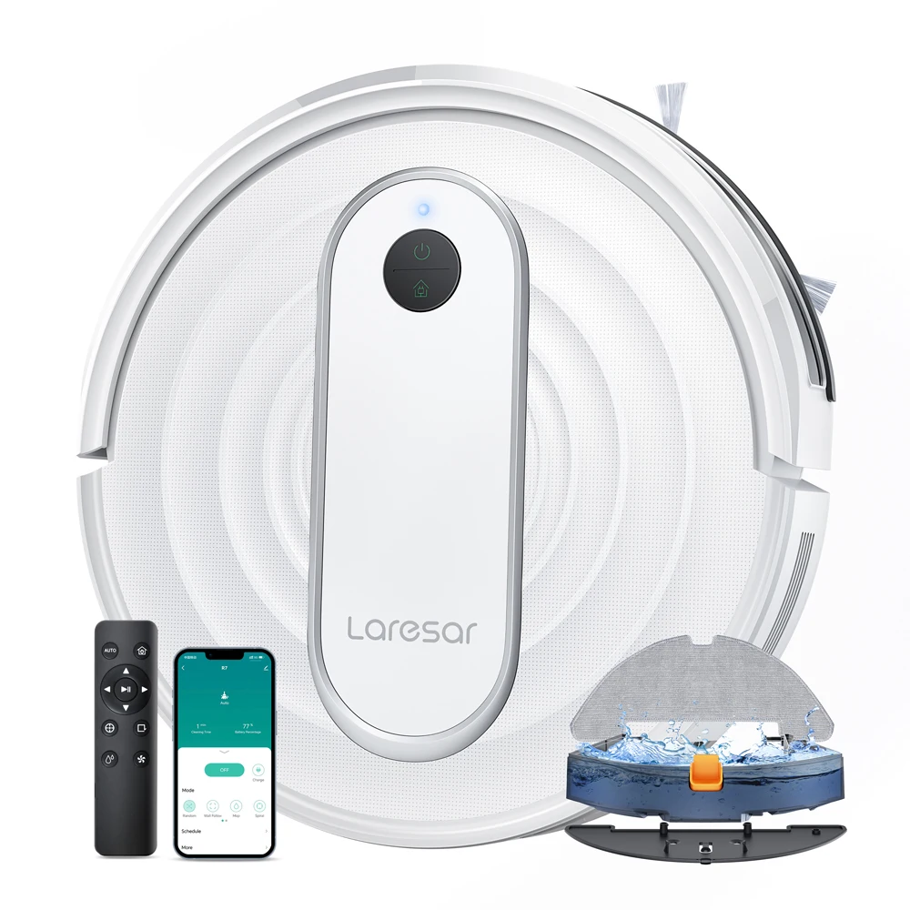 Laresar P10 Draadloze Robotstofzuiger en -dweil 6000Pa Slimme Gyro Navigatie APP Besturing Gehele Huisvloer Reiniging Tapijtreiniging