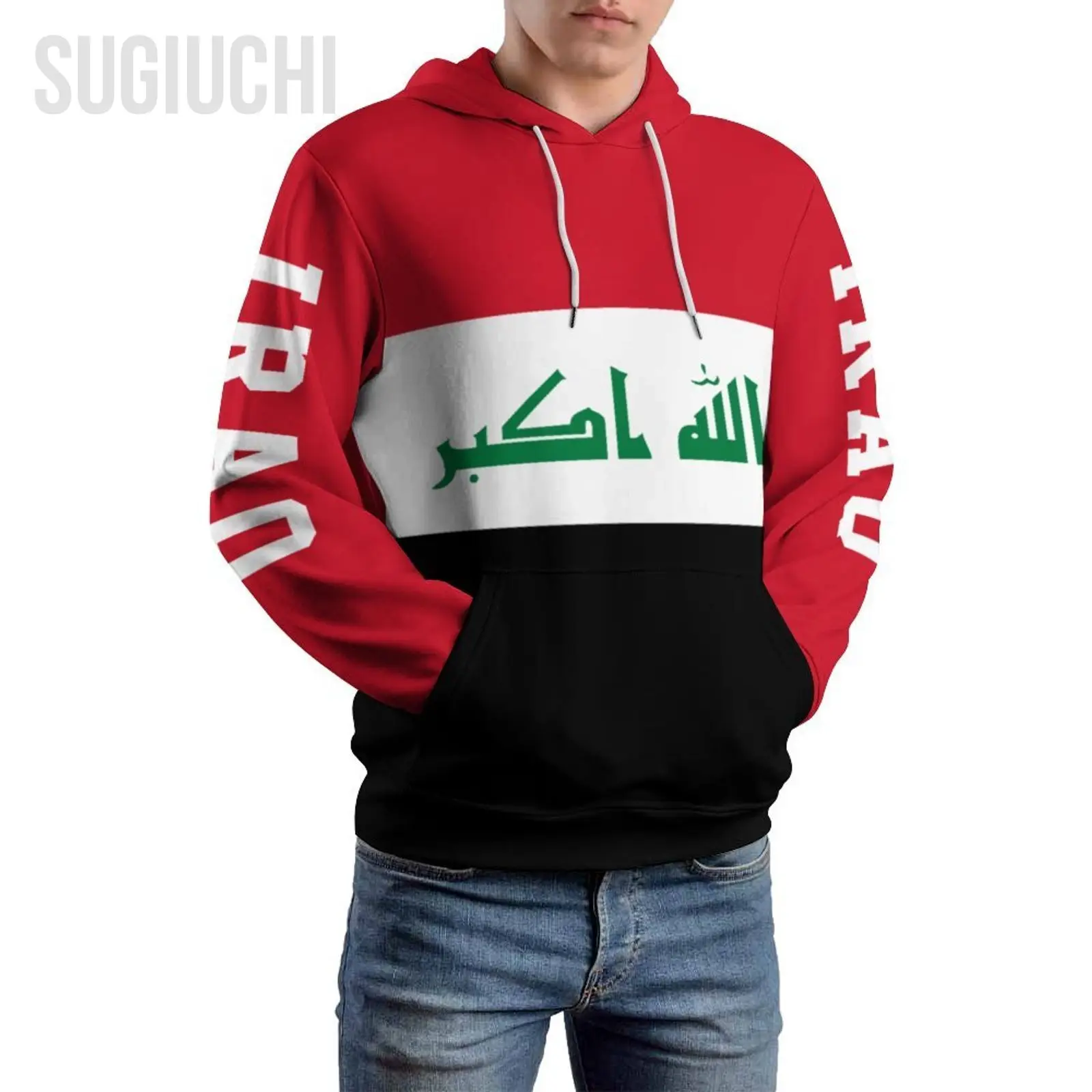 Unisex 3D Hoodie Iraq Flag Men Women Polyester Harajuku Sweatshirt Pullover Hoodies Casual Cool