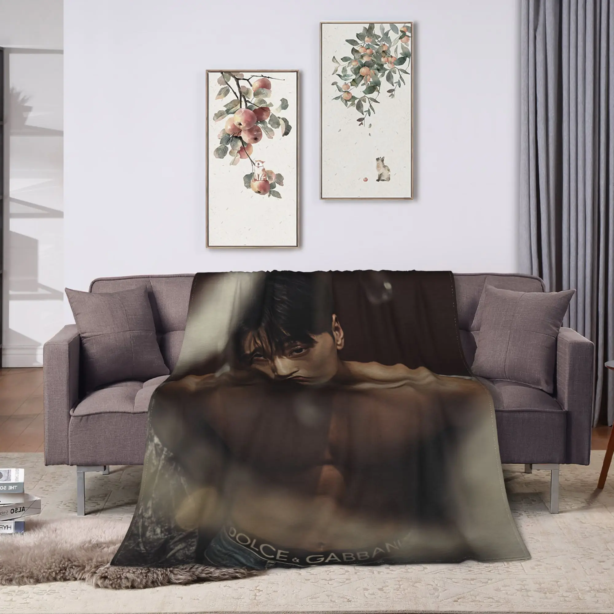 Ateez Choi San Blankets  Warm Soft Street Trend Plush Throw Blanket For Girls Boys Living Room Flannel Bedspread Bed Cover
