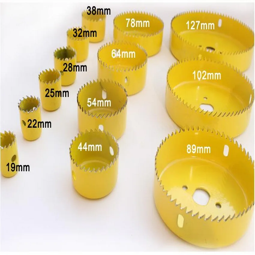 Cost Sale of 8PCS/13PCS/16PCS/SET Lamp Hole Spotlights Gypsum Board Weneer Aluminum Plate Holo Saw Reamer from 19mm-127mm