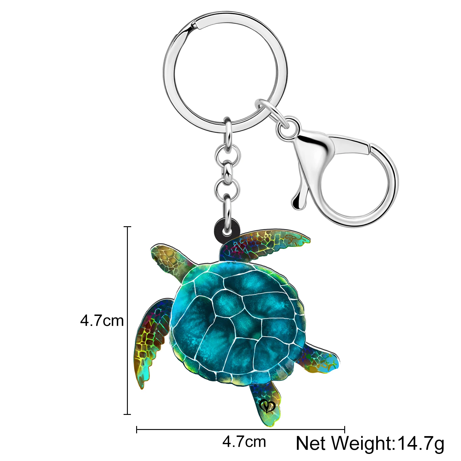 Bonsny Acrylic Cute Ocean Shell Sea Turtles Keychains Key Chains Rings Wallets Car Charms Fashion Jewelry For Women Teens Gifts