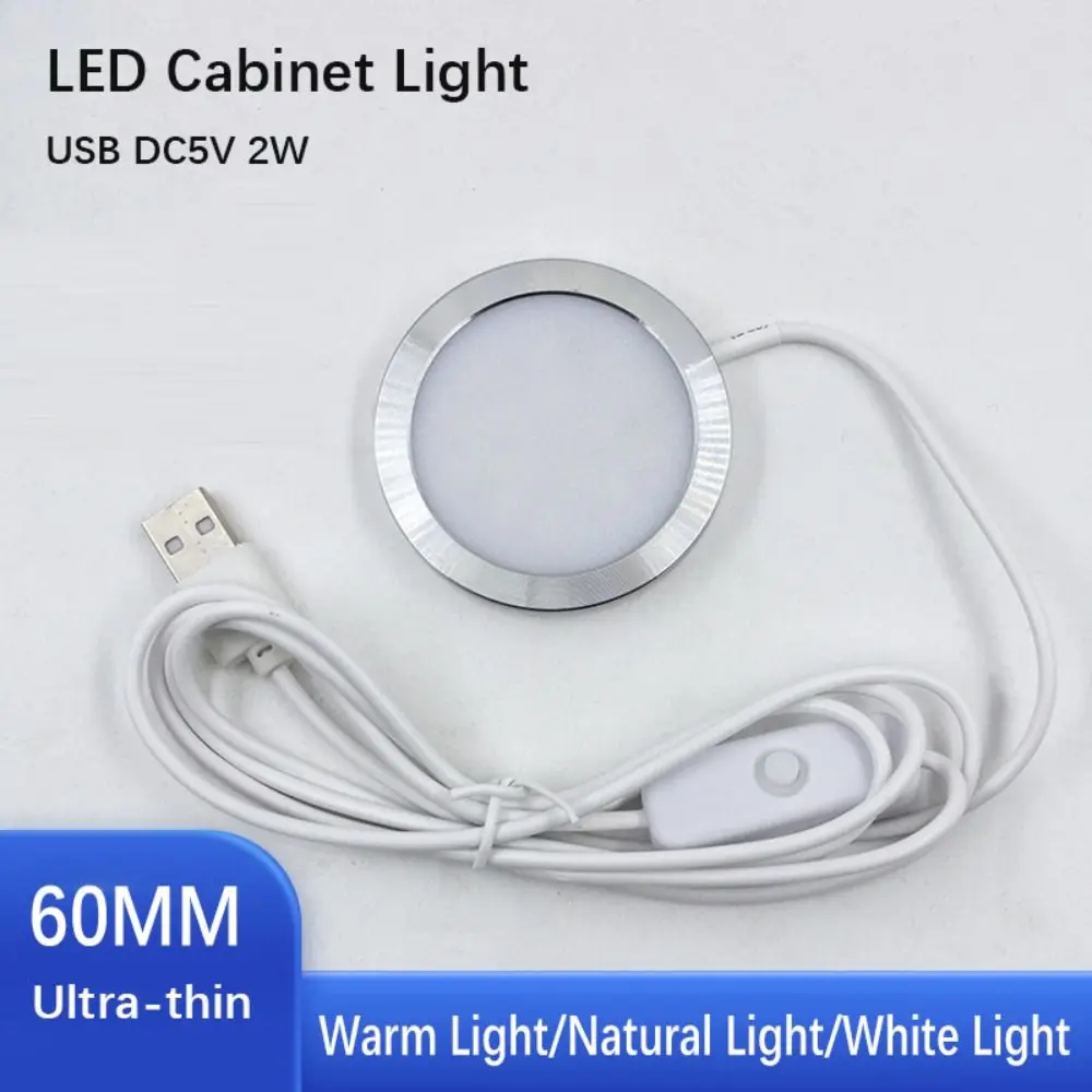 

Aluminium Recessed Ceiling Light 3000K/4000K/6000K Thin 8mm Circular Ceiling Lamp USB DC5V 2W Circular Led Lights Closet