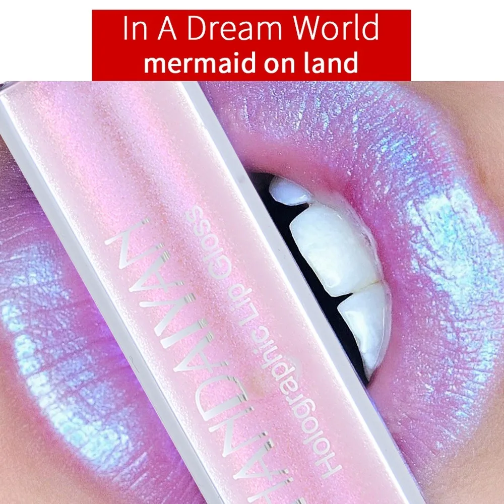 Glitter Liquid Lipstick Set Long Lasting Mermaid Shiny Pigmented Lip Gloss Shimmer Rose Lip Tint Waterproof