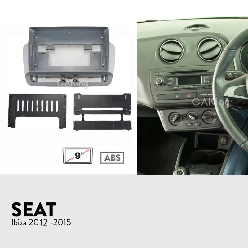 

9 Inch Cars Radio Plastic Fascia Panel Frame For Seat Ibiza Accessories 2012-2015 Installation GPS Dash Mount Kit Dashcam Auto