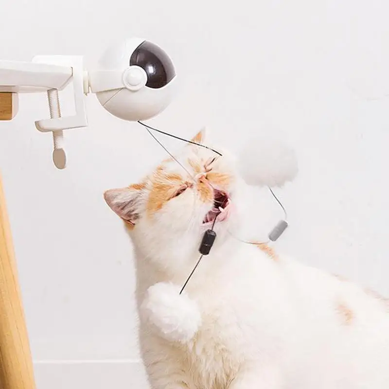 Automated Cat Toys Indoor Cat Toy Hangings Cat Ball Toy Interactive Kitten Lifting Toy Electric Swinging Balls Funny Pet Toy For