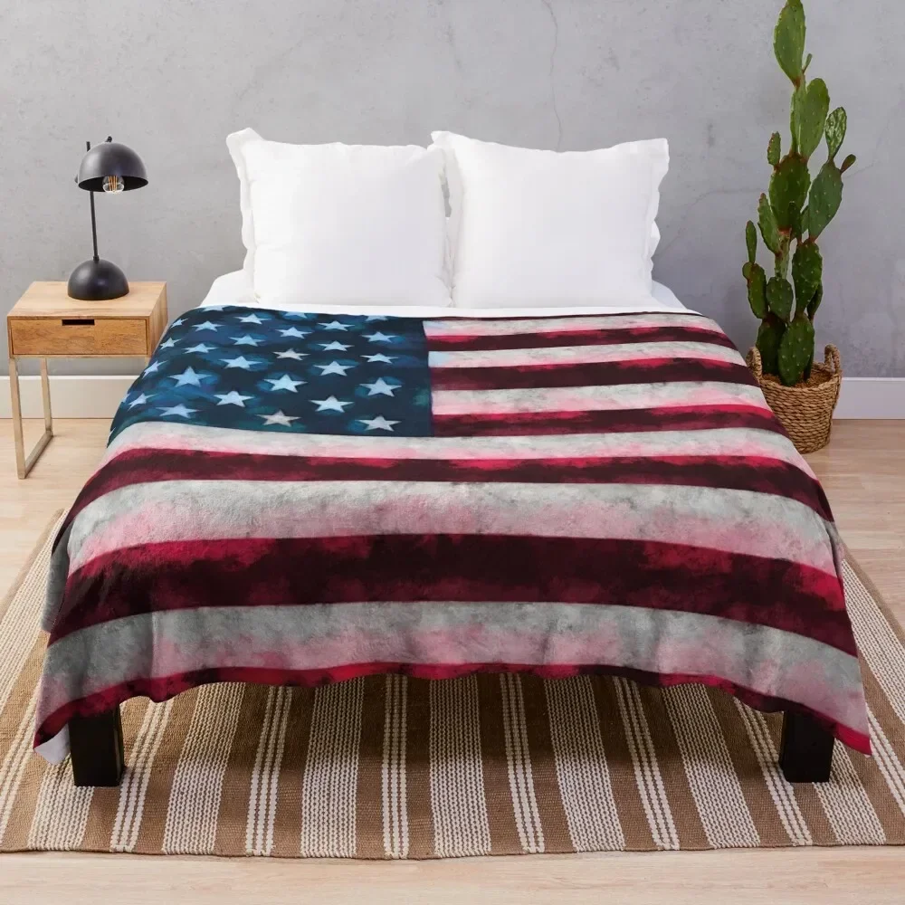 

USA flag Throw Blanket Soft Solid Color Blanket for Couch Bed