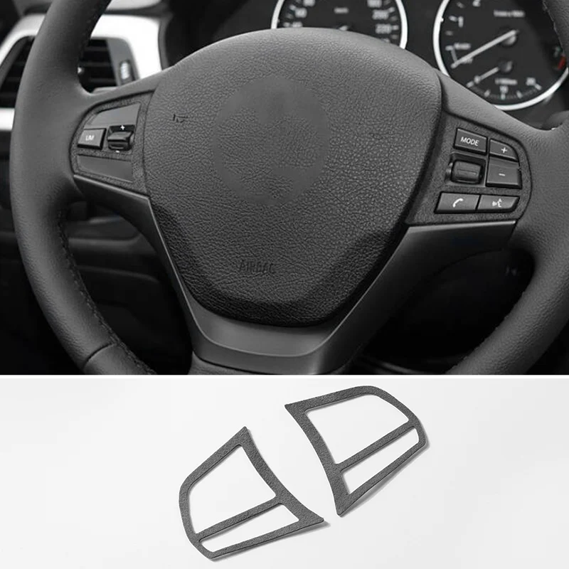 For BMW F20 F21 F30 F34 Made of Alcantara Steering Wheel Buttons Trim Frame Stickers Car Protection Interior Tuning Accessories