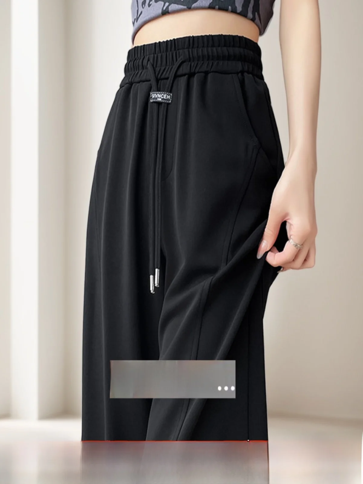 

Широкие брюки с высокой талией, женские летние повседневные брюки из модала прямого кроя, корейские длинные брюки для поездок на работу