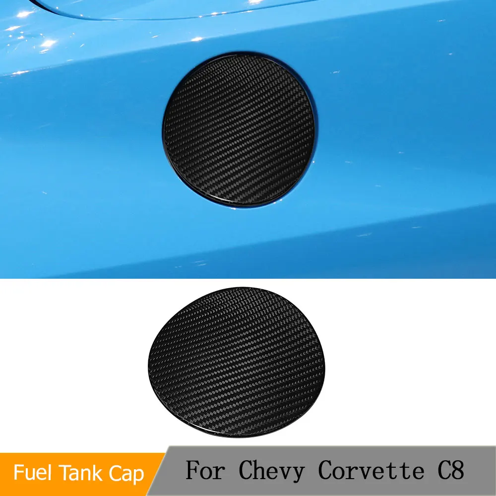 Dry Carbon Oil Gas Fuel Tank Cap Trim Cover for Chevrolet Corvette C8 Z51 Stingray 20-23 Oil Gas Door Cover Exterior Decoration