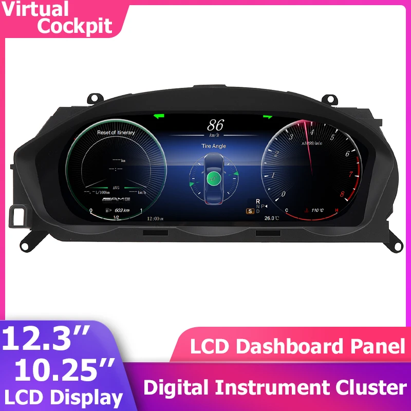 12.3''Digital Instrument Cluster Speedometer For Mercedes Benz C-Class W204 NTG4.5 2011-2014 LCD Dashboard Panel Tachometer ODO