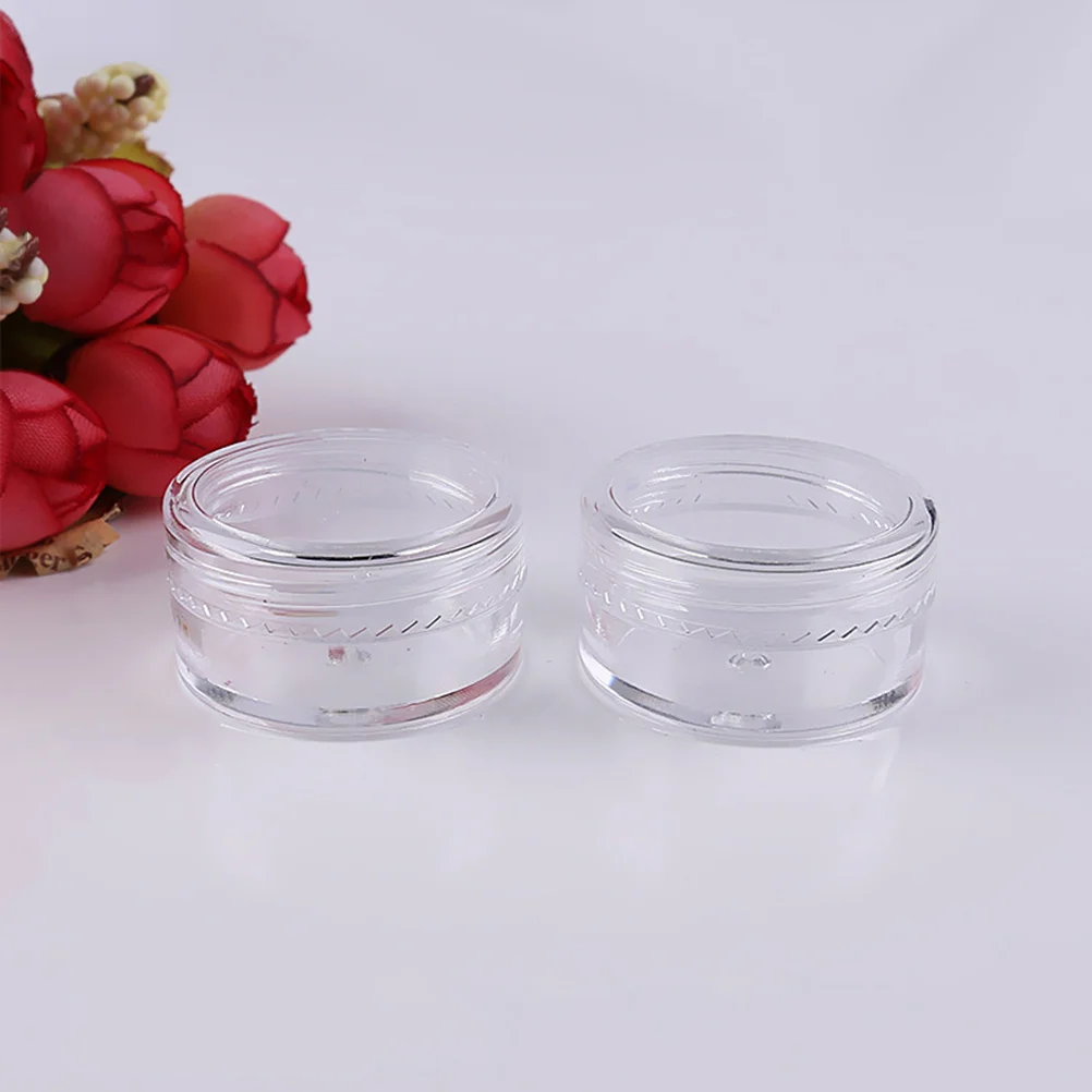 50Pcs Bottles Plastic Round Pot Portable 5G Empty Travel Containers Refillable Makeup Eyeshadow Face Cream Storage