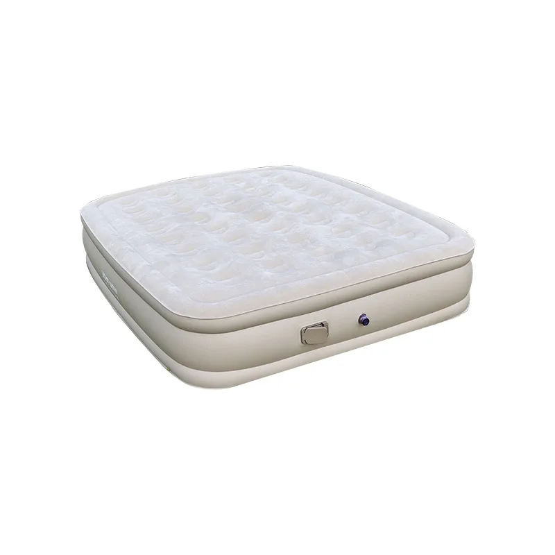 PVC Inflatable Bed Modern Design High Bed Thickened Flocking Automatic Inflatable Mattress Household Double Airbed Mattress