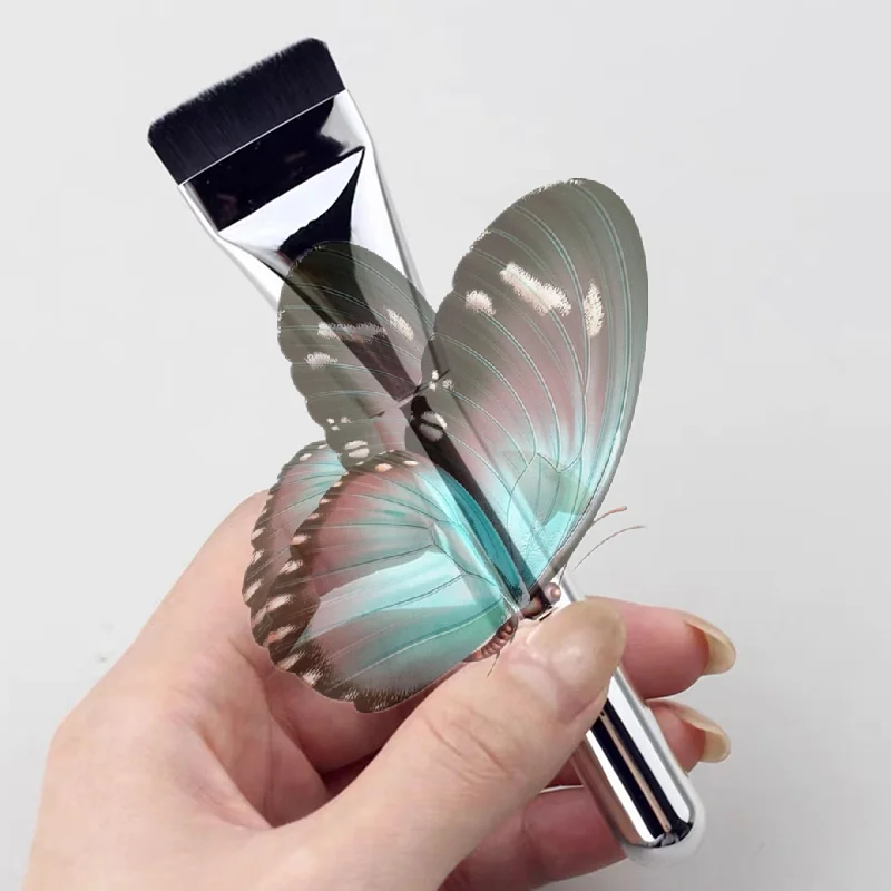 Pincel de base ultrafino, leve e fino, pincel de contorno plano, pincéis de maquiagem para creme de base