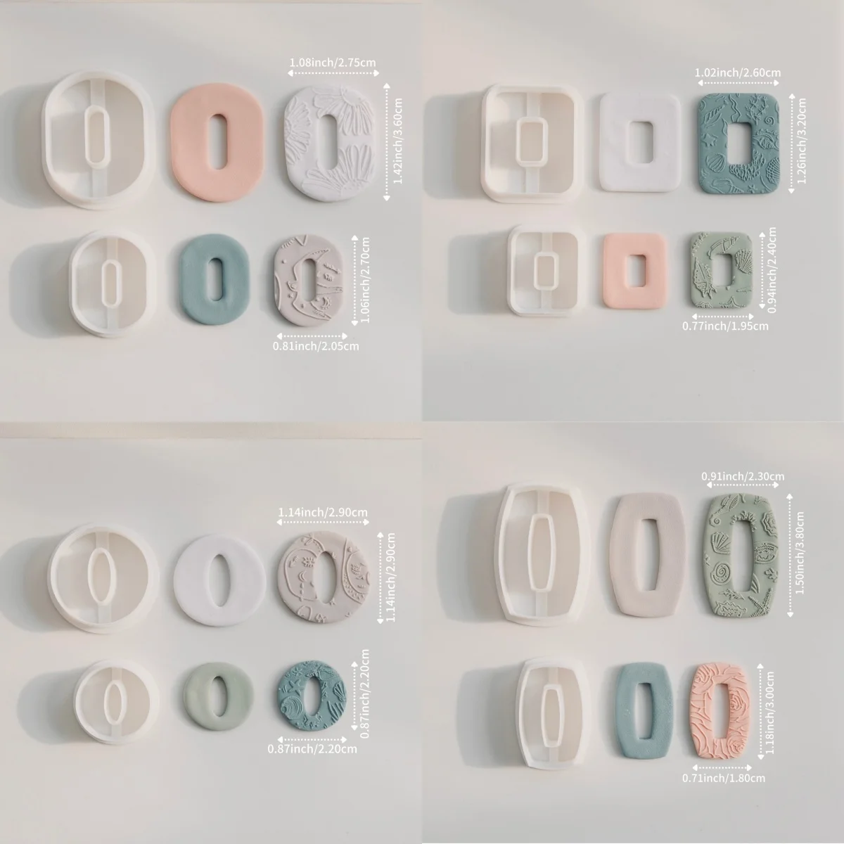 2pcs Geometry Series Hollow Out Polymer Clay Earring Cutting Molds DIY Basic Earring Jewelry Pendant Making Tool Clay Supply