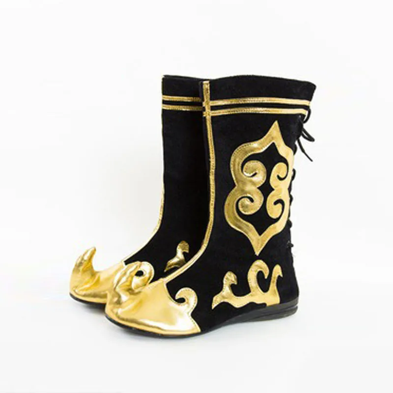 Medieval Mongolian Boots Sun Wu Kong Cosplay Shoes Monkey King Shoes Swordsman Knight Role Play Minority National Dance Boots