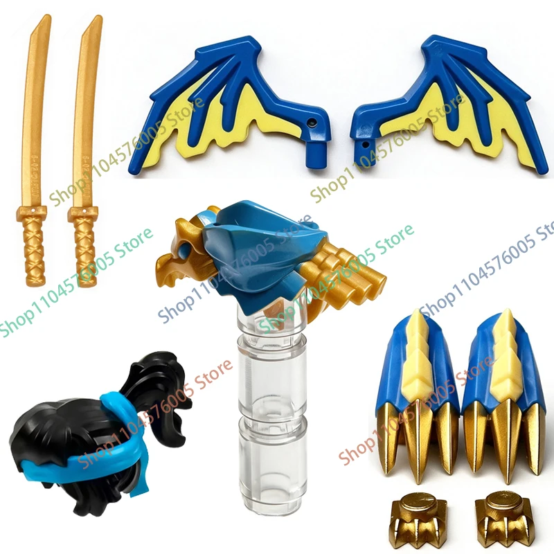 MOC Anime Krieger Zubehör Bausteine Drachenflügel Krallenrüstung Messer Goldumhang Klingenschutz Schulterrüstung Geschenk Baustein T29 – Detail 4