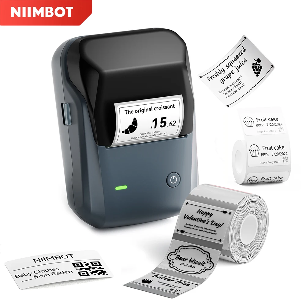 

Niimbot B1 Беспроводной термопринтер этикеток Бесчернильный штрих-код Ценник для малого бизнеса 20-50 мм Ширина печати этикеток для дома