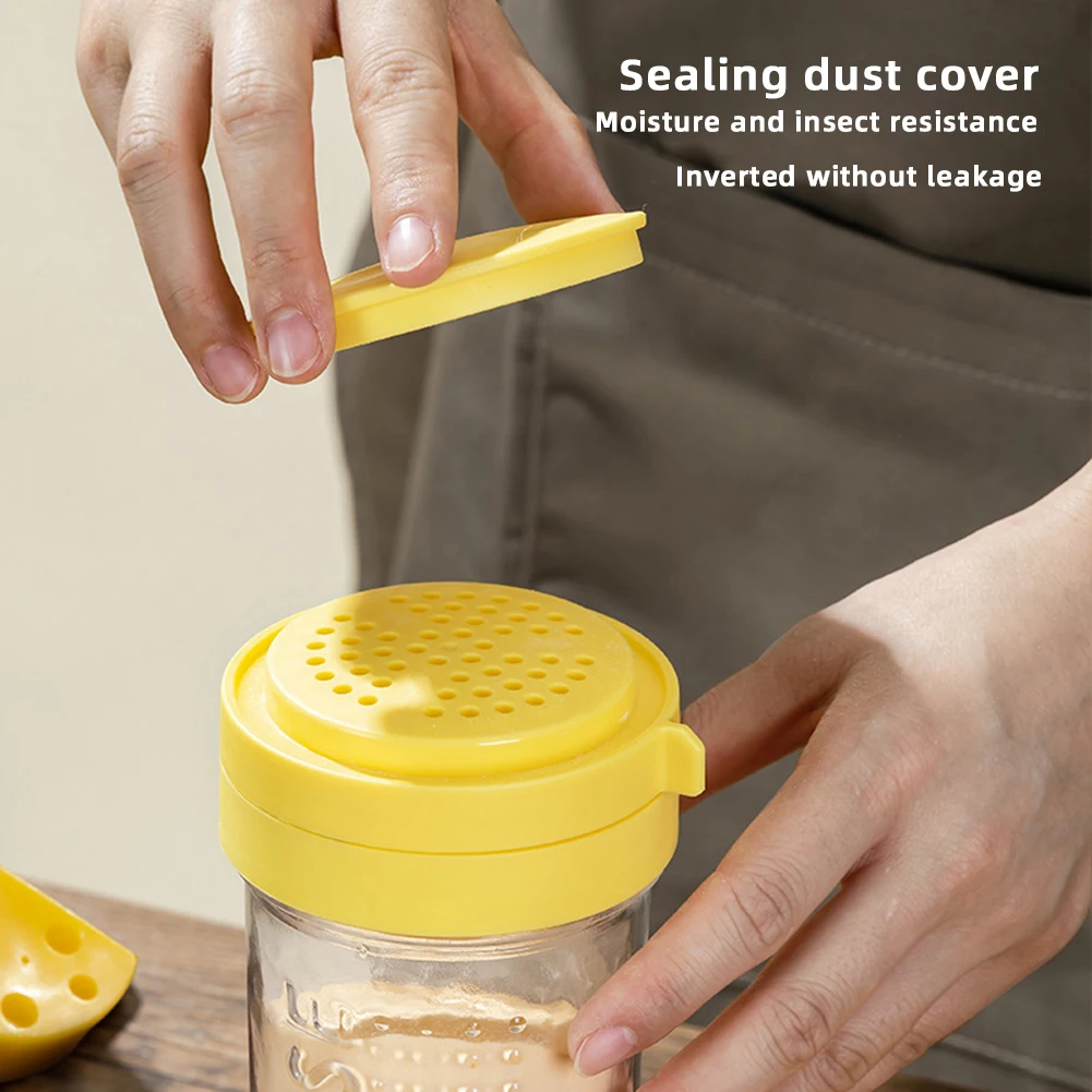380ML Cheese Shaker Bottle,Transparent Seasoning Jar with Sealable Lid for Sugar Matcha Spices,Spice Dispenser Kitchen Container