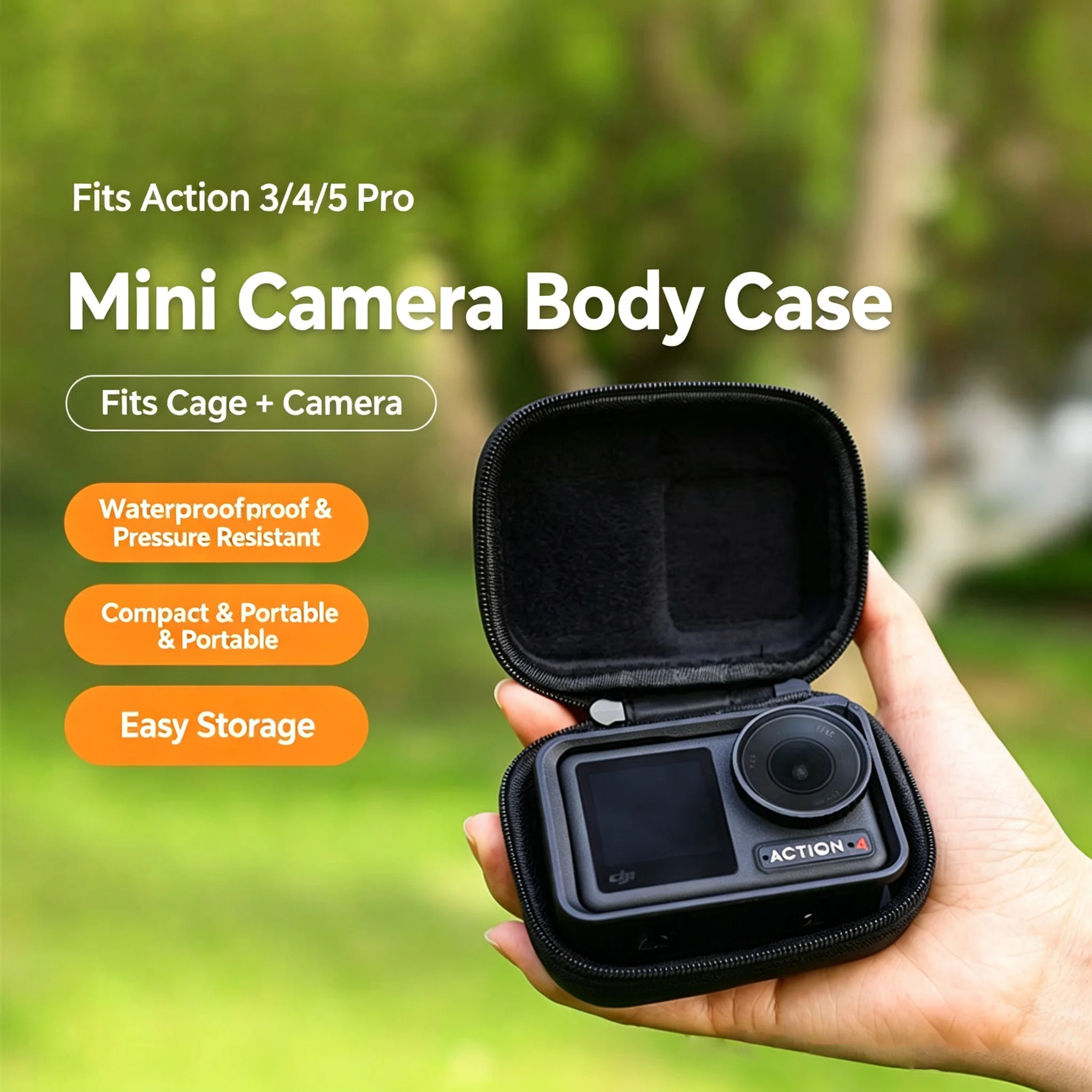 Portable Outdoor Carrying Storage Protective Box Anti‑Drop Action Camera Bag For DJI Action 5 Pro Action 4 Action 3 Accessories