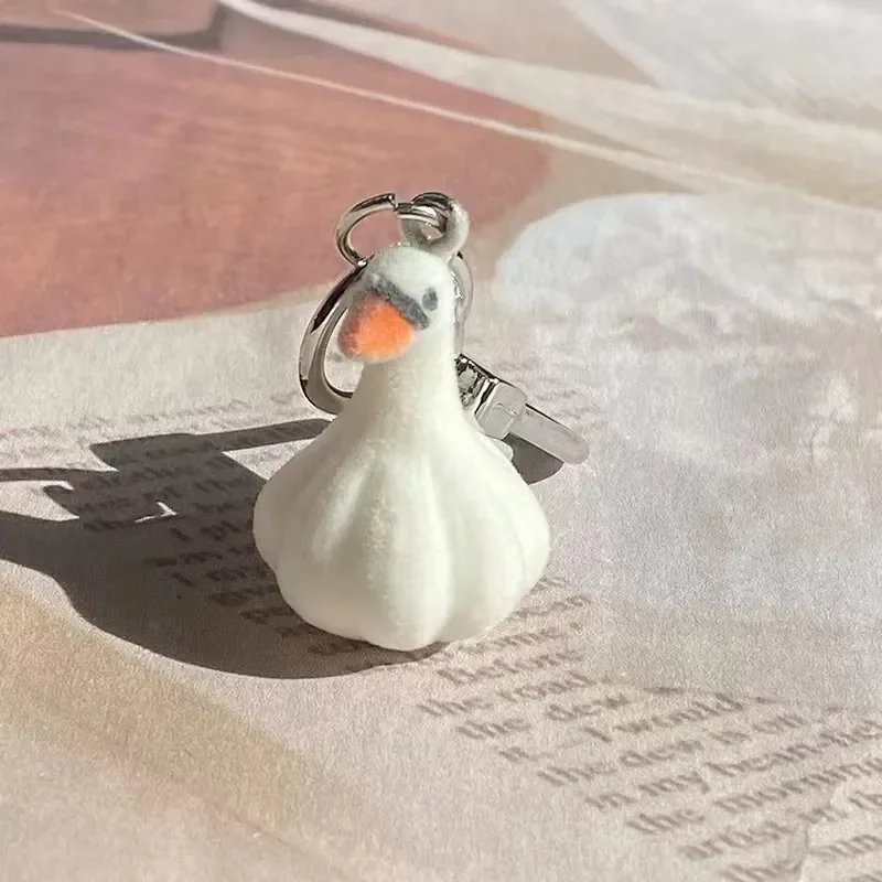 

3D Flocking Animal Keychain 2025 - Cute Alpaca Capybara Goose Plush Charm, Backpack Clip & Phone Accessory Gift