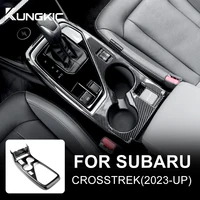 Estilo de patrón de fibra de carbono ABS para Subaru Crosstrek 2024 Impreza 2024 Control de taza de agua Panel de cambio de marchas RHD LHD Accesorios