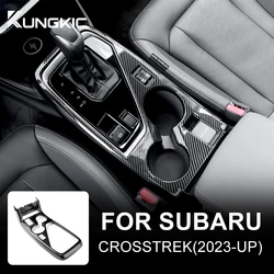 Carbon Fiber Pattern Style ABS For Subaru Crosstrek 2024 Impreza 2024 Control Water Cup Gear Shift Panel RHD LHD Accessories