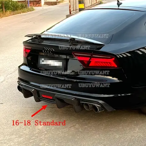 아우디 A7 S-라인 S7 RS7 2016 2017 2018 고품질 자동차 액세서리 리어 범퍼 디퓨저 립 스포일러 스플리터 프로텍터 가드