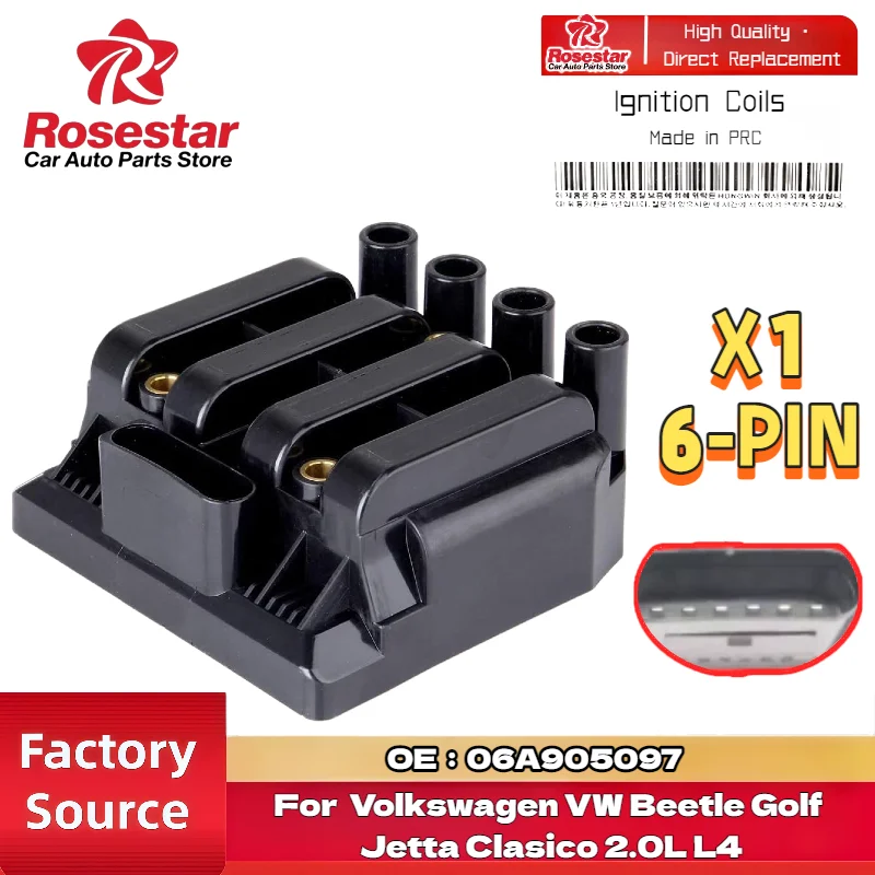 

for VW NEW BEETLE Convertible CADDY III Box CADDY III Estate JETTA Ignition Coil 06A905097 UF484