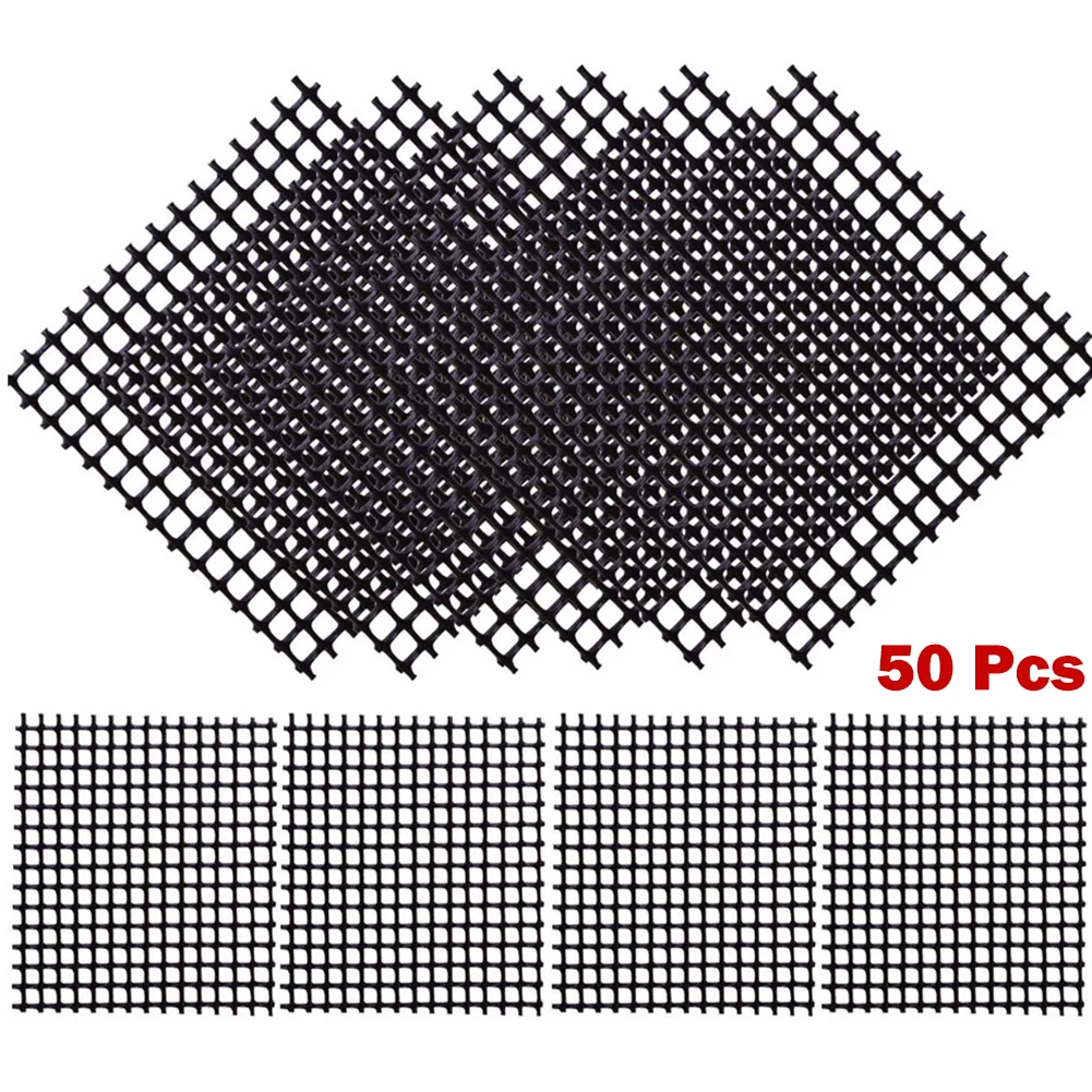 50Pcs Flower Pot Hole Mesh Pad Mat Grid Square Drainage Hole For Pot Bottom Prevent Soil Loss Bonsai Flowers Plant Garden Tools