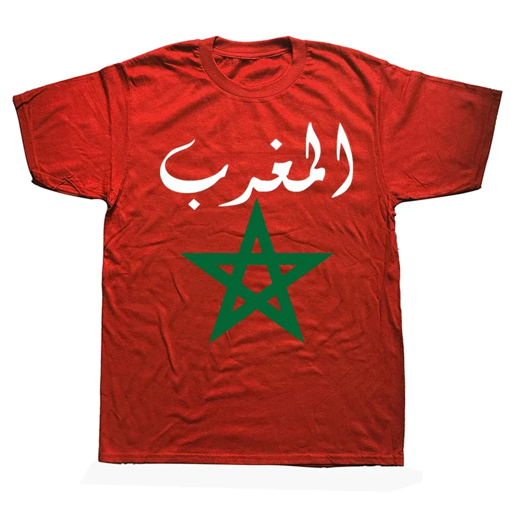 Morocco Flag Vintage Style Retro Moroccan Soccer T Shirts Graphic Streetwear Short Sleeve Birthday Gifts T-shirt Mens Clothing