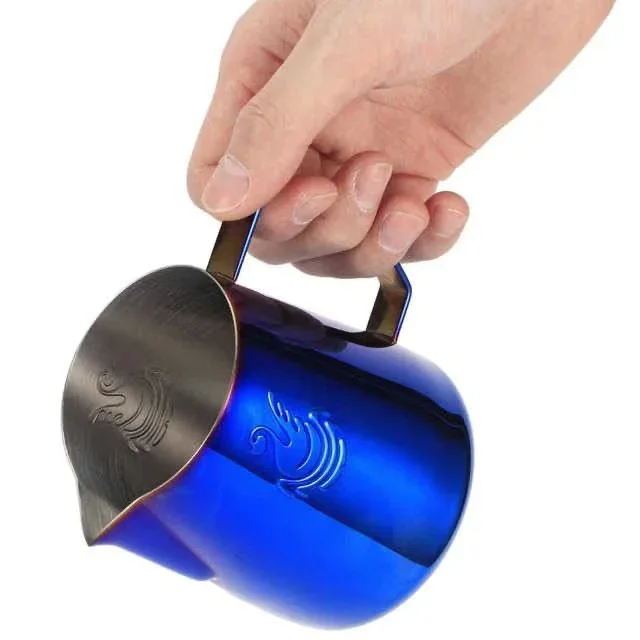 400/600 مللي أنيقة بجعة الفولاذ المقاوم للصدأ إبريق القهوة الحليب مزبد كوب كريم صانع باريستا كرافت اسبريسو لاتيه الفن إبريق أداة