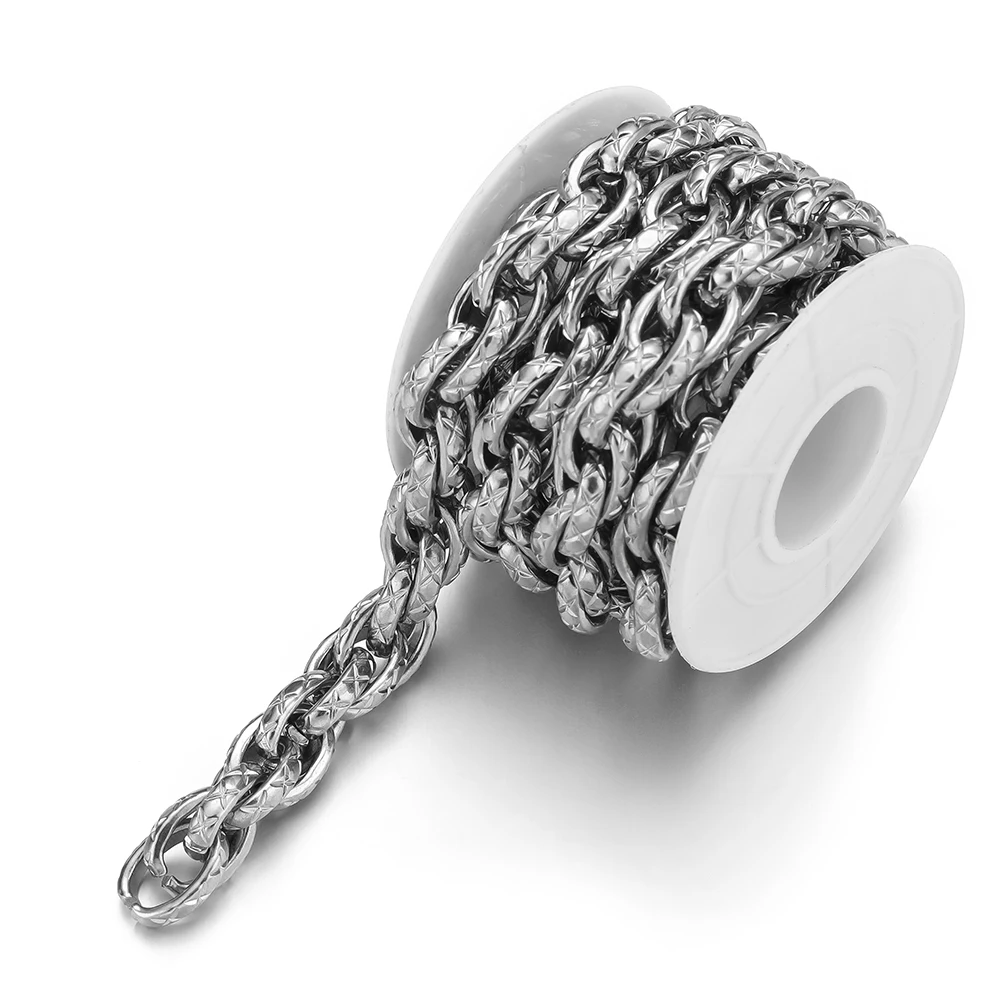 1 Meter Edelstahl Große Schwere Massive Ketten für DIY Hip-Hop Herren Punk Halsketten Zubehör Schmuck Ohrringe Herstellung – Detail 3